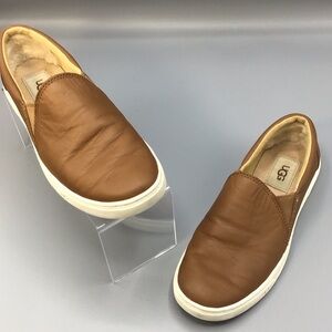UGG WOMEN Tan Leather Sneakers 1015460 Size 7